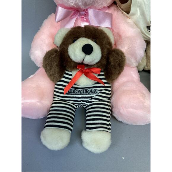 Set Of 5 Vintage Plush Bears/Cabbage Patch Dog - Alcatraz, PA Commonwealth Bears - Picture 2 of 16